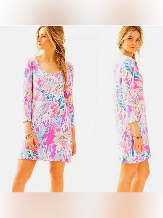 Lilly Pulitzer Dresses & Skirts - the Lilly Pulitzer Devon Dress  Tiki Pink Sunken Treasure" print L